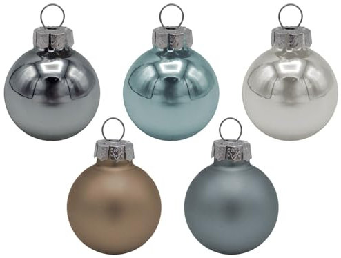 Unbekannt 45 Weihnachtskugeln Christbaumkugeln Blau Taupe Greige Silber Christbaumschmuck Weihnachtsdeko Weihnachten Deko
