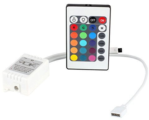 ICQUANZX DC12V Telecomando IR wireless a 24 tasti con ricevitore per luci di striscia a LED RGB 3528 5050 SMD