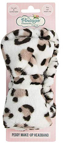 The Vintage Cosmetic Company Peggy Make-up Vintage Headband Hold Back Hair Soft and Comfy Leopard Print