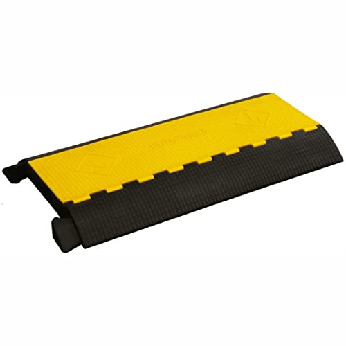 Arnocanali ZTC3 Walkable Canal passe-câble inclinable 500 x 75/3 mm, Noir/Jaune, 500x75 mm 3 scomparti da 65x65mm