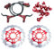 Zoom Hydraulic Disc Brakes Mountain Bike Sets MTB Front & Rear Set with Floating Disc Rotor 160mm & Color Bolts (Red)