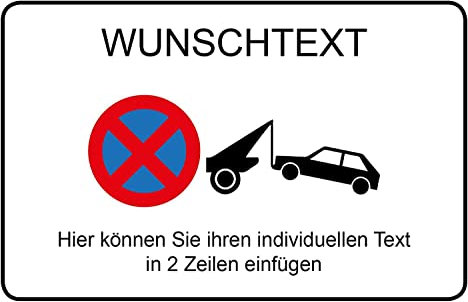 AllesKlaro® - Wunschtext Schild - Parken verboten - Querformat - stabile 4mm Alu Verbundplatte (45x30cm)