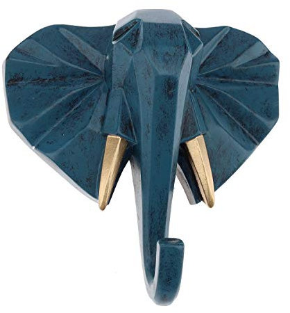 Kepfire Nordischer Stil Kreativ Zuhause Wohnzimmer Garderobe Dekoration Tier Haken Blau Elefant Kopf Harz Haken Kunst Schmuck Anzeige Schlüssel Schal Tasche Kleiderablage Halter