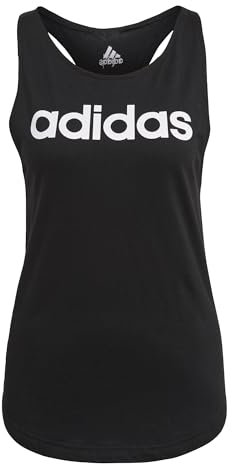 adidas Mujer Essentials Loose Logo Tank Top, Black/White, XXS