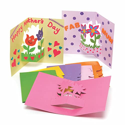 Baker Ross AX879 Blumen-Aufklappkarte, Ostern, Basteln, Basteln für Kinder, 10 Stück
