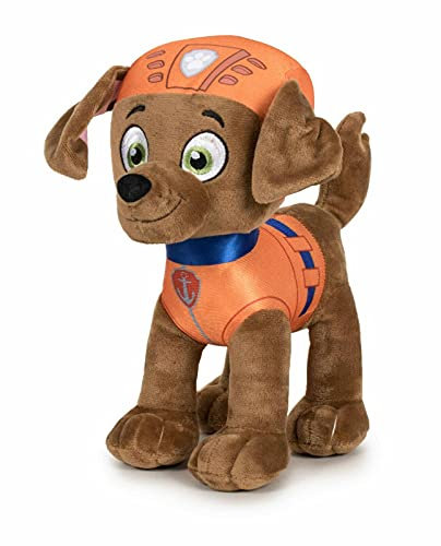 Dinotoys PAW Patrol Plüsch Hund Kuscheltier WELPE | 19 cm Chase Marshall Rocky Rubble Sky Zuma | ORIGINAL Lizenzware für Kinder Geschenk Figuren Stofftier (Zuma)