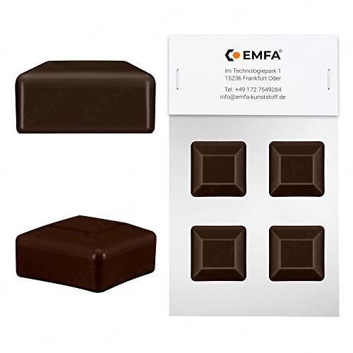 EMFA Zaunpfahlkappe 70x70 mm 4 Stück Braun Pfostenkappe quadratisch Zaunpfostenkappen Zaunabdeckung Kunststoff Deckel Zaunkappen 7x7 cm