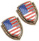 Generisches Auto Rennsport Sport Us Usa Amerikanische Flagge Emblem Abzeichen Aufkleber Aufkleber 2 Stücke Metall Auto Amerikanische Flagge Auto Kofferfenster Fenster Seite Emblem Abzeichen Aufkleber