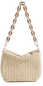 Ulisty Femme Petit Tissé Sac en paille Mini d'été Sac de plage Bohème Vacances Enveloppe Bourse Chic Sous-bras Épaule Sac à main