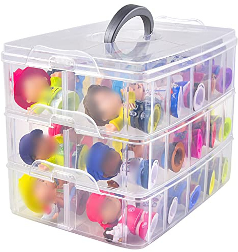 Case Compatible with Fisher-Price for Little People Collector Figures, Toy Storage Organizer Holder for Disney Frozen for Elsa & Friends/ for Office Figure/ for Golden Girls Characters (Box Only)