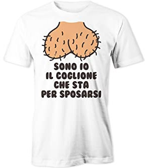 Puzzletee - T-Shirt Addio al Celibato - Maglia Sposo Divertente - Stampa di Alta qualità, Non Sbiadisce - Maglietta in Cotone, Traspirante, Leggera - (Io Sono Il Co, M)