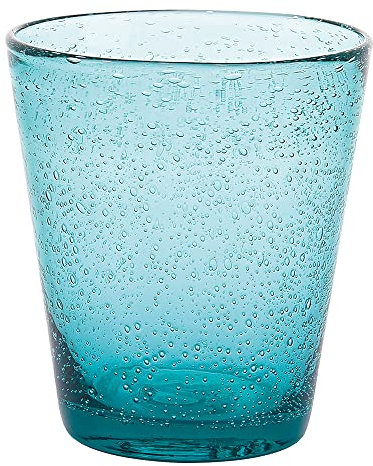 Villa d’Este Home Tivoli 6er Set Wasserglas Türkis 330 ml aus mundgeblasenem Glas, Cancun Satin