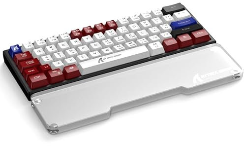 ATTACK SHARK 61 Tasten CNC Acryl Handballenauflage, ergonomische Tastatur-Handauflage, tragbare rutschfeste transparente Handauflage, Schreibtischzubehör für Gaming und Büroarbeit WR