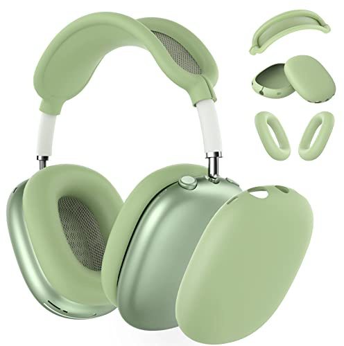 Silicone Case Cover for AirPods Max Headphones, Anti-Scratch Ear Pad Case Cover/Ear Cups Cover/Headband Cover for AirPods Max, Accessories Soft Silicone Skin Protector for Apple AirPods Max (Green)