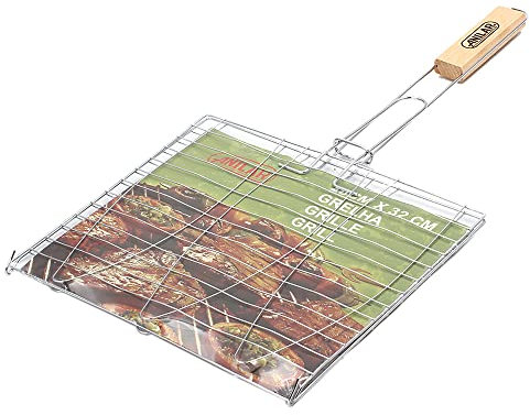 Barbecue Grill Basket Turner with Wooden Handle 28 x 32cm