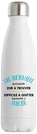 Bouteille Isotherme Une Infirmière Formidable | Gourde Thermos cadeau amie collègue de travail, départ retraite