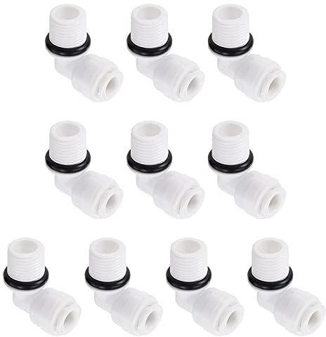 QUARKZMAN G1/4 Außengewinde bis 1/4 L Typ Schnellkupplung x 10Stk Schnellverschluss Fitting für Wasser Filterung Systeme Reiniger [Weiß Schwarz]
