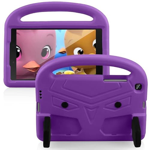 Tablet Case For Samsung Galaxy Tab 4 8.0-Inch (2014) T330/T331/T335/T337, Kids Friendly, Handle with Stand, Safe EVA Foam Cover, Lightweight, Shockproof Protective Cover, Purple
