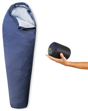 Litume Ultra Kompakt Daunen Schlafsack Für Sommer und 3 Jahreszeiten, 700+ Fill Power Daunen, Ultra Leicht Mumien, Tragbar, Wandern, Reisen, Camping, Rucksackreisen, Erwachsene, Outdoor (C2101x1)