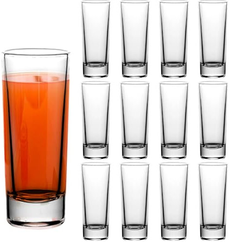 12 Pack Clear Shot Glasses Bulk, 2oz/60ml Spirit Glasses with Heavy Base, Mini Shot Glass Cups Set for Cocktail Vodka Espressos Liqueurs Tequila Rum Home Bar