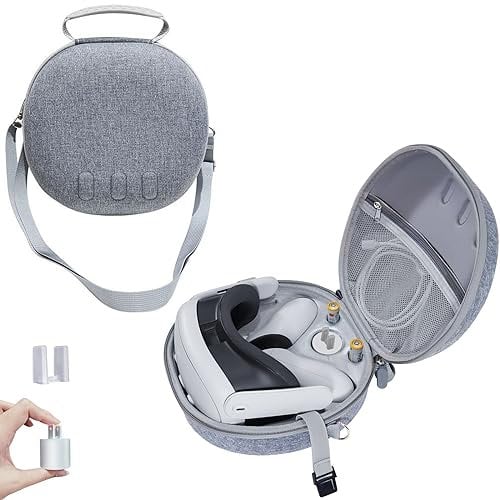 Storage Case for Meta Quest 3, VR Glasses Protector Portable Large Space Carrying Case All-in-one Travel Storage Bag for VR Headset Controllers and Accessories Protection (Gray)