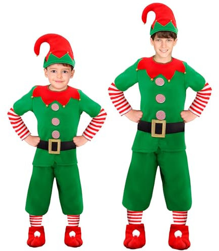W WIDMANN MILANO Party Fashion - Kinderkostüm Elf, Santas kleiner Helfer, Kobold, Wichtel, Weihnachtskostüm