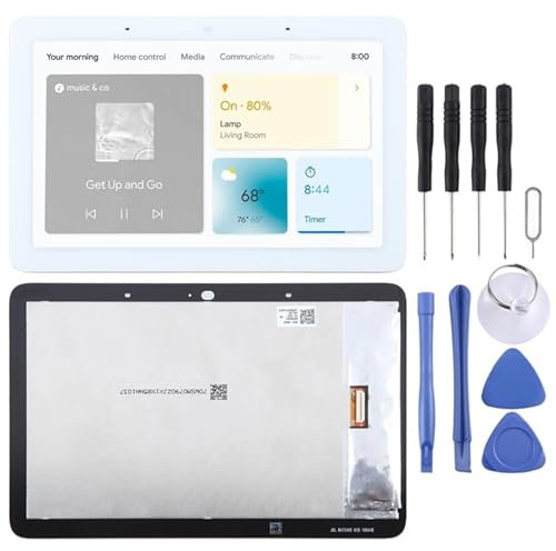 para la Pantalla LCD de Google para la Pantalla LCD de Google Nest Hub con Montaje Completo Digitizer (Blanco) para la Pantalla LCD de Google