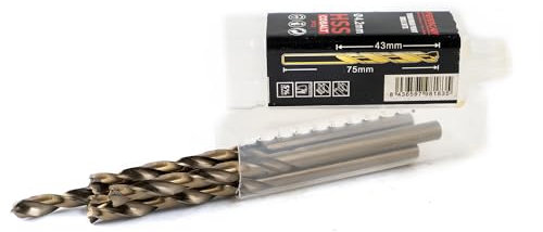 Ferrcan Brocas para metal HSS DIN338 M35 5% cobalto Turbomax para taladrar en acero inoxidable, hierro y otros metales paquete de 5 unidades por medida (4.2mm)