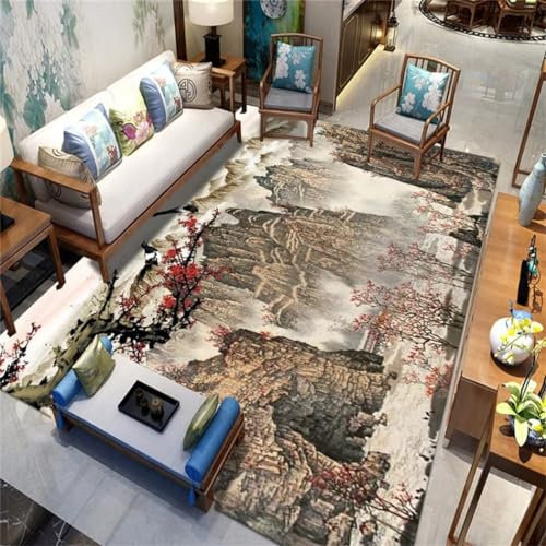 RUGMRZ Büroteppich Wohnzimmer im chinesischen Stil Room deko braun mobel fur Wohnzimmer Baby Zimmer deko büroteppich zimmerdeko300x400CM