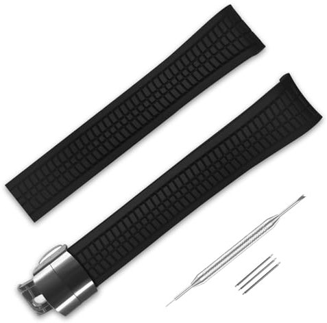 RBIPO 21mm Gummi Uhrenarmband für Patek Philippe Aquanaut 5167A 5164A 5168A Silikon Uhrenarmband Ersatz Zubehör