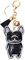 Popfizzy Bling Schlüsselanhänger Zubehör für Frauen, Strass-Schlüsselanhänger, Autoschlüssel, Geschenk, niedlicher Geldbörsen-Anhänger für Handtaschen, Schwarze Französische Bulldogge (Gold), Large