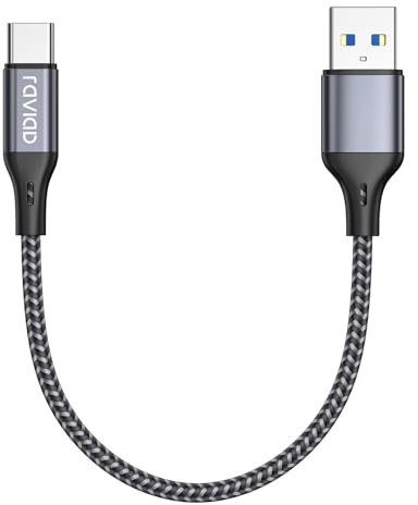 RAVIAD USB Typ C Kabel Kurz 0.3M, USB C Ladekabel QC 3.0 USB 3.0 Schnelles Aufladen und Synchronisation USB C Kabel Kompatibel für iPhone 15 Pro, Samsung Galaxy S24 S23 S22 S21 S20 Note 10, Huawei P60