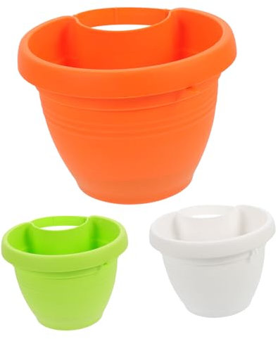KONTONTY Indoor Plant Pot Drainage 3pcs Pipe Flowerpot Set for Home and Garden Decor Random Color