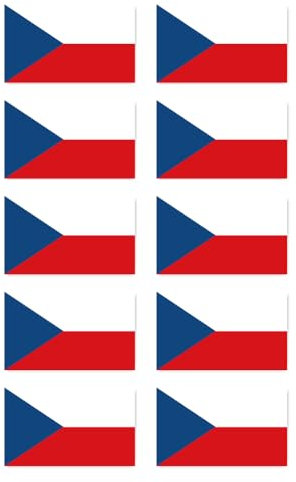 Aufkleber: 50x30 mm, 10 Stück - Flagge - Tschechische Republik - CZ - für Auto, Koffer, Laptop und mehr
