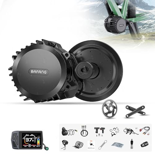Bafang 1000W 48V Motore Centrale BBS-HD da 68-73mm Mid Drive Kit, 8Fun BBS03 Ebike Conversion Kit, Brushless Geared G320 Motore Elettrico per Bici con Corona 46T & Display LCD EKD01