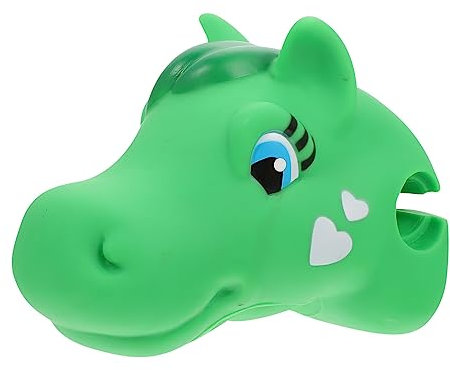 MUSISALY Silikon Junge Mädchen Fahrradlenker Deko Pferdekopf Cartoon Helm Grün Robust Langlebig Einfach Zu Montieren Kinderfreundlich Für Jungen Und Mädchen Fahrradzubehör