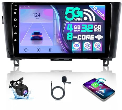LASERTAIL 10 Inch Car Stereo Radio for Nissan Rogue/X-Trail/Qashqai 2014-2018, 4+32GB, USB Connectivity