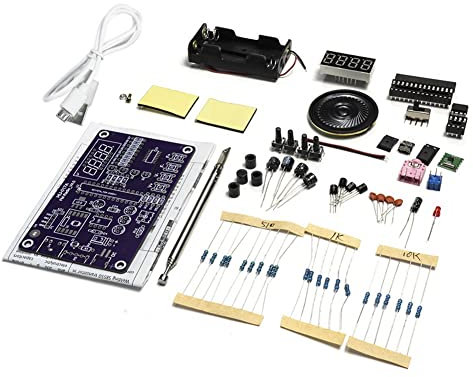 Trisoye -017A RDA5807S Radio Receiver Module Kit FM Electronic DIY Circuits Parts Digital Tube Display 87-108MHz,Without Shell