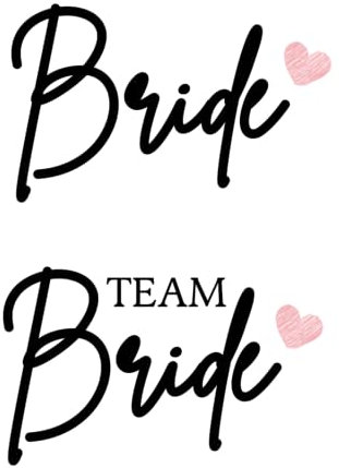 Team Bride oder Bride Bügelbild - für T-Shirts und Textilien - für JGA, einfach aufzubügeln. (Team Bride)