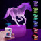 Dimmbar Pferd 3D Nachtlicht, USB-Touch-Fernbedienung Pferd 3D Illusion Lampe Mit 16 Farbwechsel, Pferd 3D Nachtlicht Mit Fernbedienung Für Kinder, Geschenk Für Mädchen Wohnzimmer Schlafzimmer Dekor