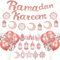 Ramadan Deko, Eid Mubarak Dekoration Set, Ramadan Kareem Banner, Rosegold Luftballons, Mond Stern Laterne Girlande, Rosegold Glitzerndes Anhänger als Eid Festival Party Dekorationen