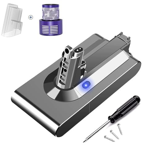 6.0Ah V11 for 25.2V Battery Li-ion Compatible for Dyson V11 (Screw in Type) Animal/Absolute/Motorhead/Fluffy/SV14 Handheld Cordless Vacuum Cleaner (not for V11 V15) (Not Fit Button Installation Type)