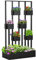 Outsunny Carre Potager avec Treillis en Bois, Jardiniere Tissu Non tissé Inclus pour Fleurs, Plantes, légumes ou Herbes aromatiques, 90 x 45 x 170 cm, Noir