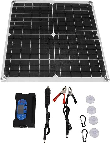 Kit de Panneau Solaire Monocristallin 25W avec un Puissant Contrôleur de Fiche et Jeu pour le Bateau Marin de Voiture adapté au Système d'énergie Solaire Conduisant des Outils électriques