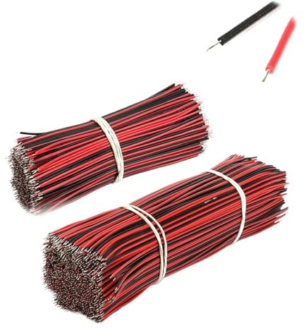 CSFFA 50 pezzi/lotto rosso nero linea affiancata 26 AWG 80 mm 150 mm lunghezza linea LED collegamento filo stagnato fai da te 2P filo elettronico saldatura(150MM)