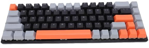 Sxhlseller Mechanical Gaming Keyboard Wired, 68 Keys 60 Percent RGB Backlit Keyboard with Blue Switch for PC Android, Fast Response (Orange Gray Black)