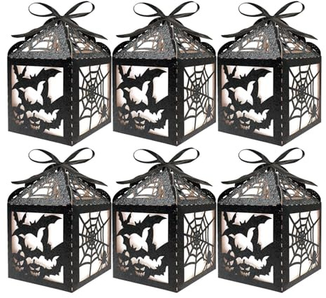 Boîtes d'Halloween | Accessoires de fête chauve-souris en papier – Boîtes cadeaux pour invités Sac à bonbons pour collations en caoutchouc Table Cuisine Bureau Cheminée Bar Entrée Salle de classe