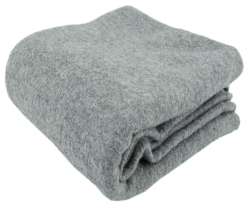 Walkstoff Walkloden Kochwolle Schurwolle l 100% Schurwolle l Mantelstoff l Wollstoff l weich, isolierend, vielseitig, beidseitig verwendbar l 100 cm x 140 cm l Stoff zum Nähen l grau meliert