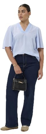 KAFFE CURVE Langarm-Bluse KCjane 54, Brunnera Blue