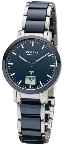 Regent Damen Analog Quarz Uhr mit Edelstahl/Keramik Armband 12030095